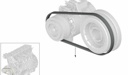 Correa poli V (4PK X 836) OEM 64557792851 para BMW E46, E90, E90N, E91, E91N, E92, E92N, E60, E60N, E61, E61N, E63N, E64N, E83, E83N, E53. Original BMW.