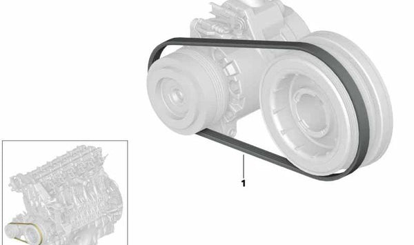 Correa poli V (4PK X 836) OEM 64557792851 para BMW E46, E90, E90N, E91, E91N, E92, E92N, E60, E60N, E61, E61N, E63N, E64N, E83, E83N, E53. Original BMW.