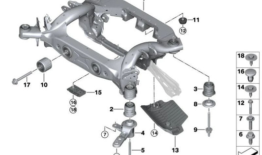 Tirante trasero izquierdo OEM 33306888095 para BMW X3 G08E, G08F. Repuesto original BMW.