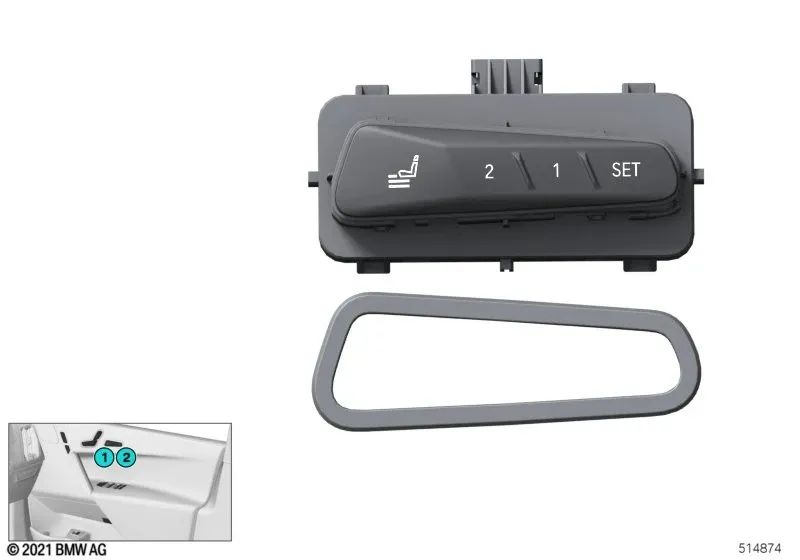 Seat function control unit right for BMW i I20 (OEM 61315A50F51). Original BMW