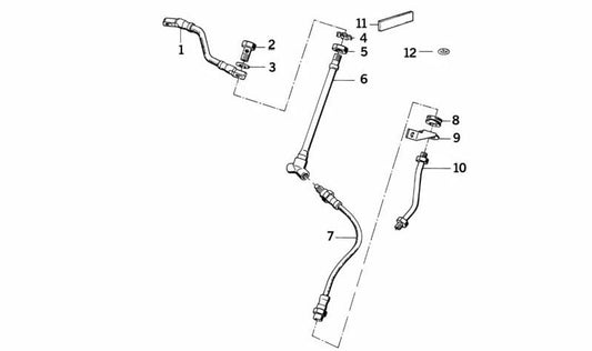 Tubería de freno derecho OEM 34321450758 para motos BMW K100, K75, K100 RS... y más. Original BMW Motorrad.