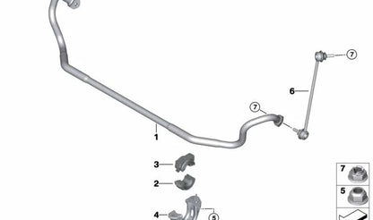 Soporte Silentblock Estabilizador OEM 31352283516 para BMW E82, E90, E92. Original BMW.