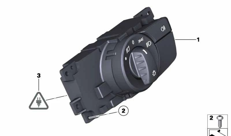 Mando de luces OEM 61319184277 para BMW Z4 E89 sDrive28i, sDrive30i, sDrive35i, sDrive35is. Compatible con modelos manual y automático. Original BMW.
