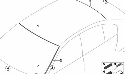 Cubierta superior del parabrisas OEM 51317258053 para BMW F30, F30N, F31, F31N, F35, F35N, F80, F80N. Pieza original BMW.