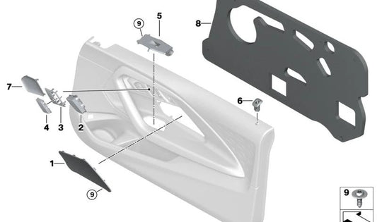 Blindblende right for BMW G42, G87, G29 (OEM 51417944324). Original BMW.