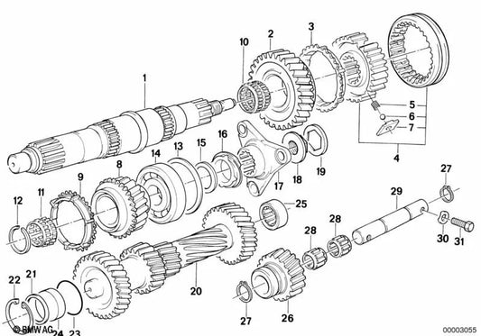 Anel de retenção para BMW E21, E30, E28, E34, E24, E23, E32 (OEM 23221224078). BMW original
