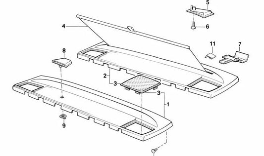 Rejilla derecha OEM 51461950736 para BMW E34, E32. Original BMW.