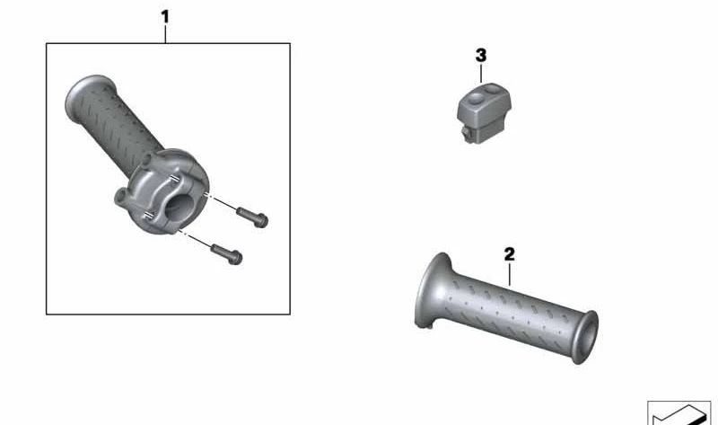 Puño acelerador OEM 61317728862 para BMW G 650 GS, G 650 GS Sertão. Original BMW Motorrad.