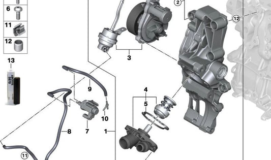 Bomba de líquido refrigerante OEM 11518472109 para MINI F56, F55, F54, F57, F60 y BMW F40, F44, F45, F46, X1 F48, X2 F39... y más. Original BMW y MINI.