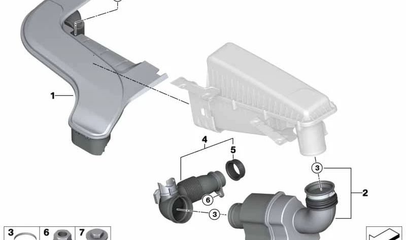 Conducto de admisión de aire OEM 13717605638 para BMW Serie 1 F20/F20N/F21/F21N, Serie 2 F22/F23, Serie 3 F30/F30N/F31/F31N/F34/F35/F35N, Serie 4 F32/F33/F36, Serie 5 F07N/F10/F10N/F11/F11N/F18/F18N, X1 E84, X3 F25, X4 F26, X5 F15, X6 F16, Z4 E89. O
