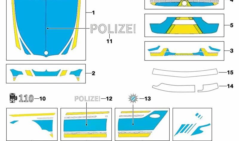 Protector adhesivo inferior pilar B izquierdo OEM 51148071807 para BMW G30, G31. Original BMW.
