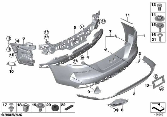 Zentraler Heckführer für BMW 8 G14 -Serie, G15 (OEM 51127429050). Original BMW