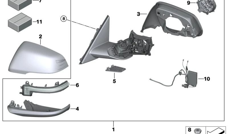 Módulo electrónico del espejo retrovisor derecho OEM 67135A3DB06 para BMW Z4 (G29). Original BMW.