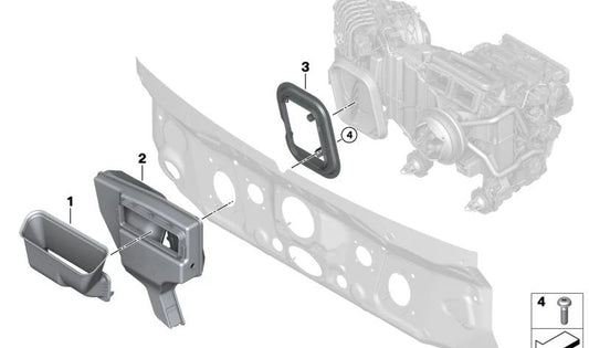 Water drainage channel for BMW I20 (OEM 64319108200). Original BMW