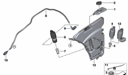Acople de sujeción (Rastkupplung) OEM 61677210627 para BMW F90, G30, G31, G32, G11, G12, F25, F26. Pieza original BMW.