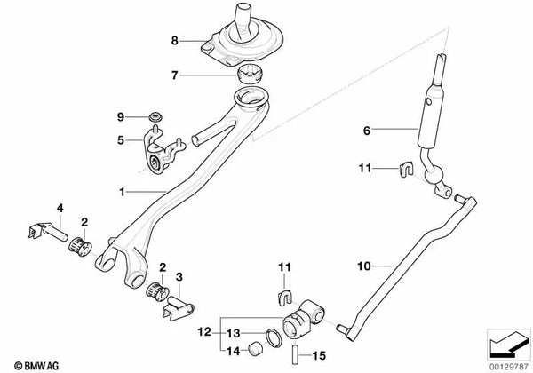 Brazo de cambio reforzado para BMW E53 (OEM 25117525268). Original BMW