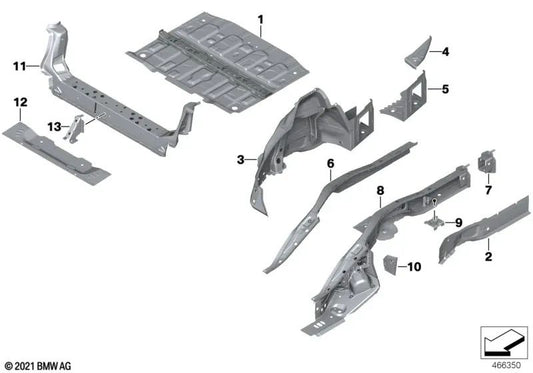 Estensione della parete posteriore sinistra per la serie BMW 2 F46, F46N (OEM 41007437871). BMW originale