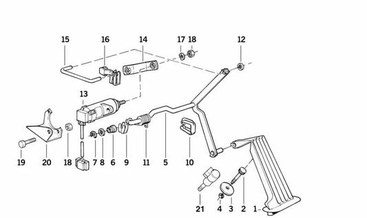 OEM -Beschleunigerhebel 35411157609 für BMW E34, E32, E31. Original BMW Stück.