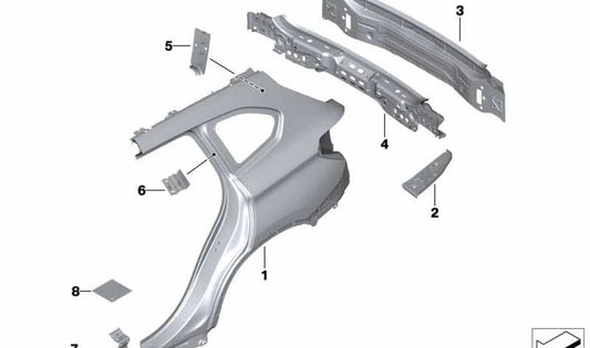 Right side reinforcement OEM 41217407918 for BMW X1 F48, F48N, F49, F49N. Original part BMW.