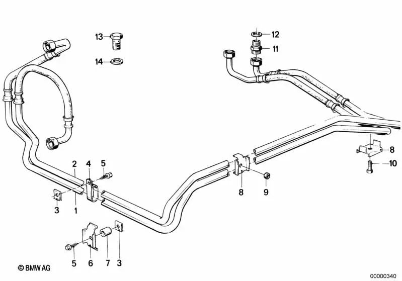 Oil cooler duct for BMW 7 Series E23 (OEM 17221177680). Original BMW