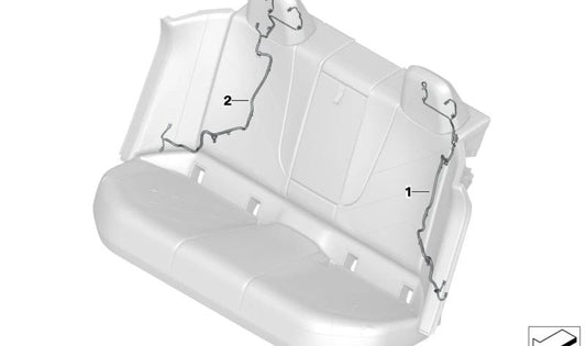 Fiação do banco traseiro OEM 61125A43511 para BMW IX1 (i20). BMW original.