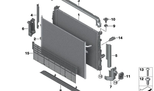 Tampa superior para BMW X1 U11, U12, X2 U10, MINI U25 (OEM 17119846971). BMW originais.