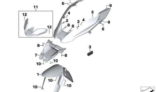 Front Tapacubos OEM 46618532313 para motocicletas BMW R1200GS, R1250GS, R1200GS Adventure, aventura de R1250gs. BMW Motorrad original.