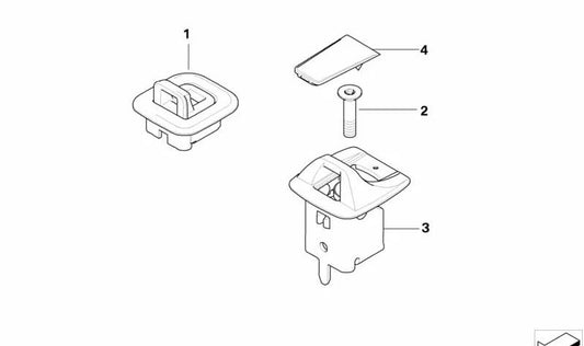 Soporte para silla infantil OEM 72149182465 para BMW E82, E90, E91, E92. Original BMW.
