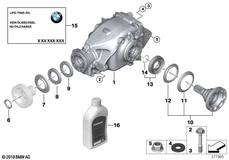 Mitnehmerflanschnabe for BMW E46, E60, E61N, E63, E64, E85, E86 (OEM 33412229120). Genuine BMW.