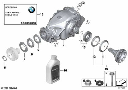 Mitnehmerflanschnabe for BMW E46, E60, E61N, E63, E64, E85, E86 (OEM 33412229120). Genuine BMW.