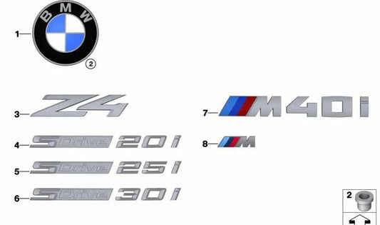 Emblem "Z4" OEM 51148073117 for BMW G29. Original BMW.