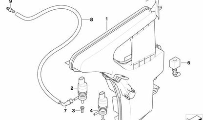 Depósito del sistema de lavado de faros para BMW E90, E92, E93 (OEM 61668041172). Original BMW