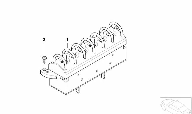 Unidad interruptores consola central OEM 61316958029 para MINI R50, R52, R53 (Cooper, One, One D, Cooper S)… y más. Original MINI.