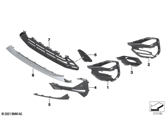 Left open grille for BMW X1 F48N, F49N (OEM 51117954241). Original BMW