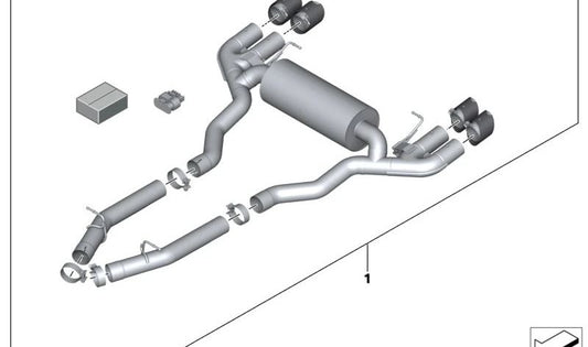 Sistema de escape para BMW Série 8 F93 (OEM 18302472147). BMW original