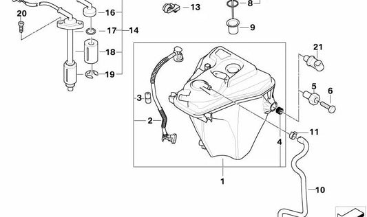 Tubo flexible de salida OEM 17217674849 para BMW Motorrad K1200 S, K1300 S, K1200 R, K1300 R, K1200 GT, K1300 GT. Original BMW Motorrad.