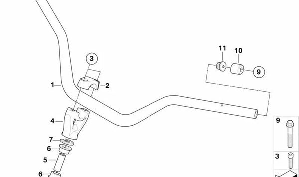Soporte inferior manillar OEM 32717696680 para BMW Motorrad G 650 X (GK15) modelos 0141, 0164, 0165. Original BMW Motorrad.