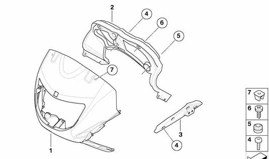 Remate instrumentos OEM 46637678909 para motos BMW F 650 GS, F 650 GS Dakar, G 650 GS. Original BMW Motorrad.
