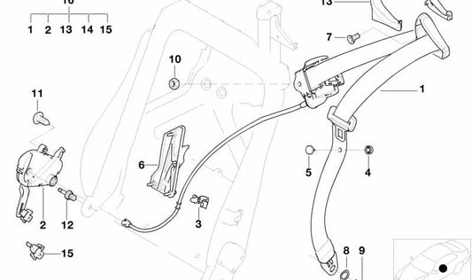Hub for BMW 3 Series E46, 6 Series E64, E64N (OEM 52107008591). Genuine BMW