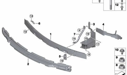 Amortiguador delantero OEM 51118056533 para BMW X6 F16 (sDrive35i, xDrive28i, xDrive30d, xDrive35i). Compatible con modelos fabricados entre 2014 y 2019. Original BMW.