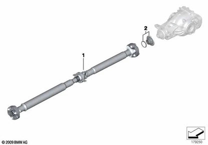 Árbol de transmisión trasero automático OEM 26108693400 para BMW F10 LCI, F11 LCI, F23. Original BMW.