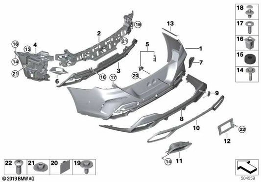 Mischung rechter Auspuffrohr für BMW G14, G15, G16 (OEM 51128075256). Original BMW.