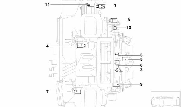 Actuador del Canal de Aire Frío Derecho para BMW E65, E66 (OEM 64116935082). Original BMW