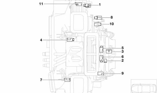 Motor de control conducto aire frío izquierdo OEM 64116935085 para BMW Serie 7 {E65, E66} modelos 730d, 730i, 735i, 740d, 740i, 745i, 745d, 750i. Original BMW.