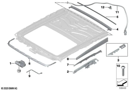Gutter gasket for BMW F10, F18, F90, G30, G38, F01, F02, F04, G11, G12, F16, F86 (OEM 54107209197). Original BMW.
