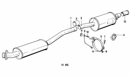 Abrazadera de escape trasera OEM 18211176750 para BMW Serie 5 E28 (518, 518i) y más. Original BMW.