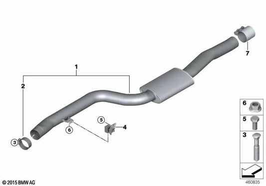Vorschalldämpfer für BMW 7 G12, G12N (OEM 18308635872). Original BMW.