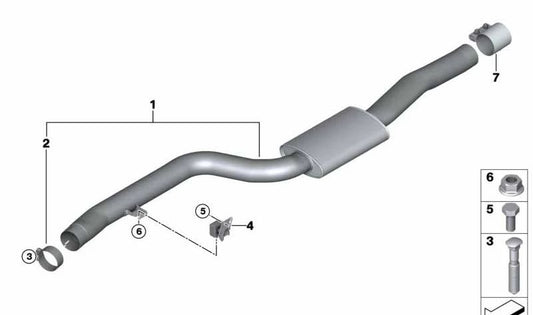 Silenciador da frente OEM 18308635588 para BMW G32, G32N, G11, G11n. BMW original sobressalente.