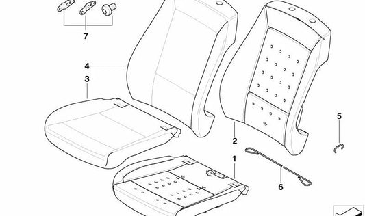 Funda de asiento de tela OEM 52109127283 para BMW E87. Original BMW.