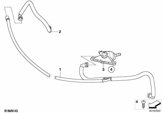 Tubo esquerdo para BMW 5 E60 Series, E60N, E61N (OEM 61667179444). BMW original